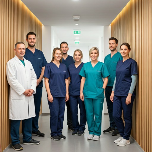 Medizinisches Team in einer hellen, modernen Praxis